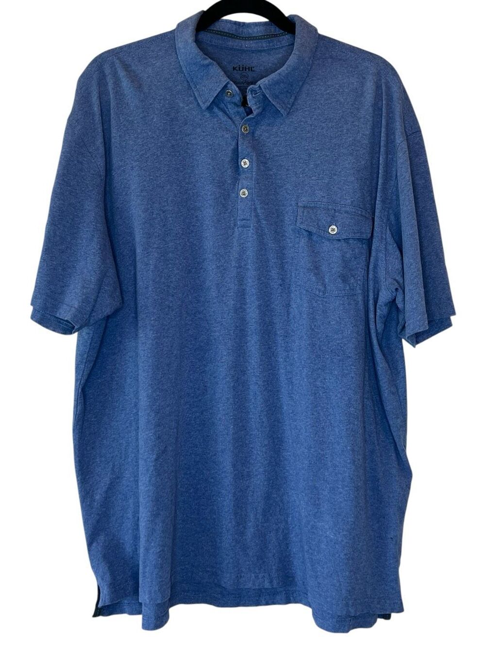 Kuhl Wildfibre Mens 2XL Blue Organic Cotton Polo Shirt.